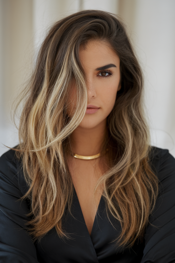 Highlights for Brunettes Sun Kissed Summer 2025: Brown Hair and Blonde Color Balayage Ideas