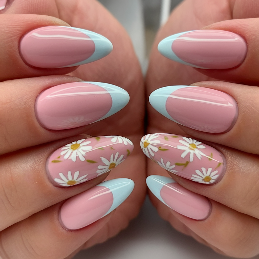 Chic June Nails Ideas 2025 with Florals and Pastels