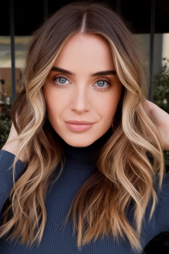 Highlights for Brunettes Sun Kissed Summer 2025: Brown Hair and Blonde Color Balayage Ideas