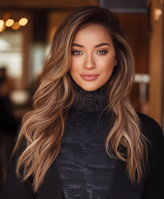 Highlights for Brunettes Sun Kissed Summer 2025: Brown Hair and Blonde Color Balayage Ideas
