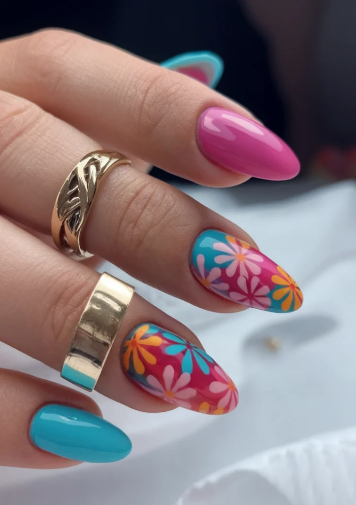 Chic June Nails Ideas 2025 with Florals and Pastels