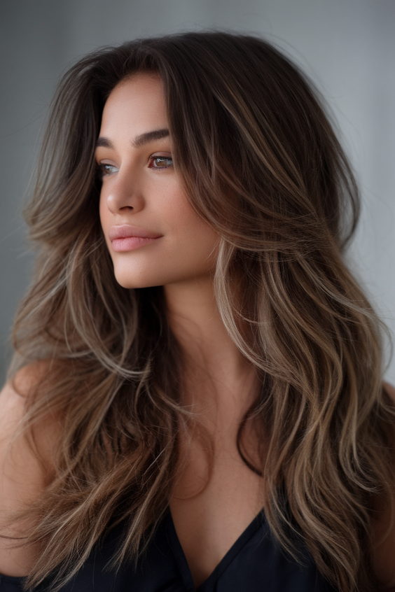 Highlights for Brunettes Sun Kissed Summer 2025: Brown Hair and Blonde Color Balayage Ideas