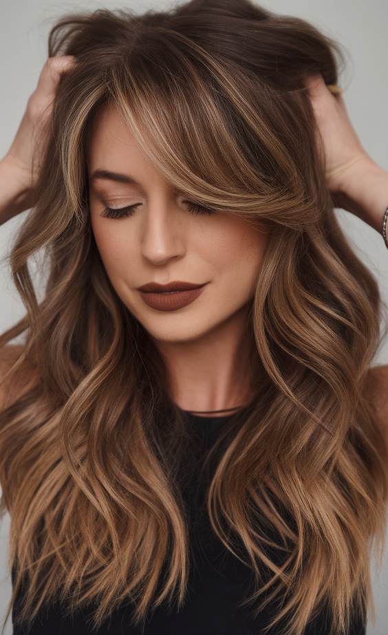 Highlights for Brunettes Sun Kissed Summer 2025: Brown Hair and Blonde Color Balayage Ideas