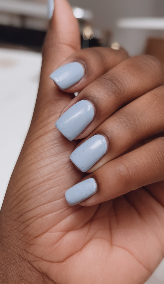 Bright Summer Blue Nails Ideas 2025 for Beach Vacations, Almond Shapes, and Simple Square Designs