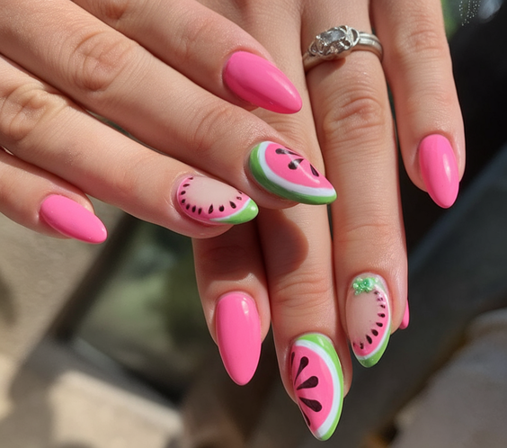 Fresh Watermelon Nails Ideas 2025 That Make Every Summer Outfit Pop with Color and Personality