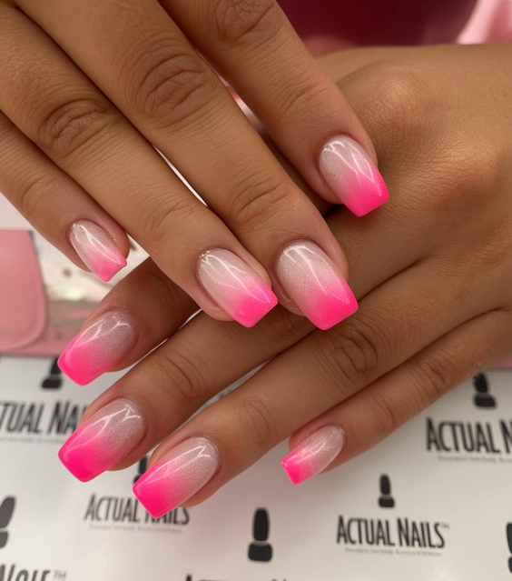 Bright Ombre Summer Nails Ideas 2025: Hot Pink, Pastel & Neon Colors for Holidays, Brunettes, and Gel Looks