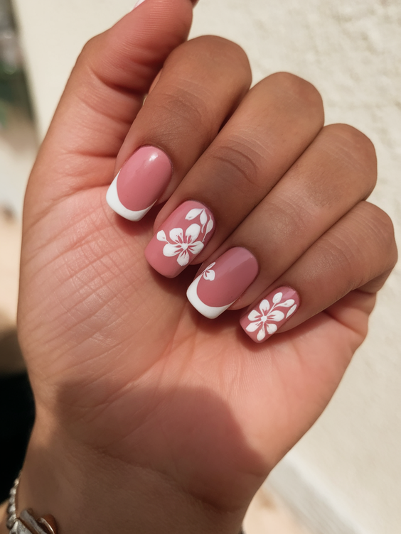Summer Flower Nails Ideas 2025 for Every Style from Hibiscus to Pink and Orange Acrylic Looks