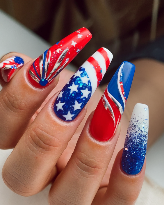 Red White Blue Nails – 4th of July 2025 Inspiration for Patriotic Manicures and Top Outfit Ideas