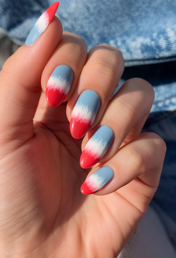 Celebrate with Sparkling Ombre Fourth of July Nails Ideas 2025 for a Festive Summer Manicure