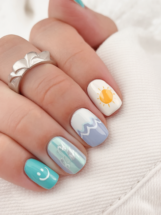 Bright Summer Nail Inspo 2025 with Bold Neon Colors and Pastel Florals for All Nail Shapes