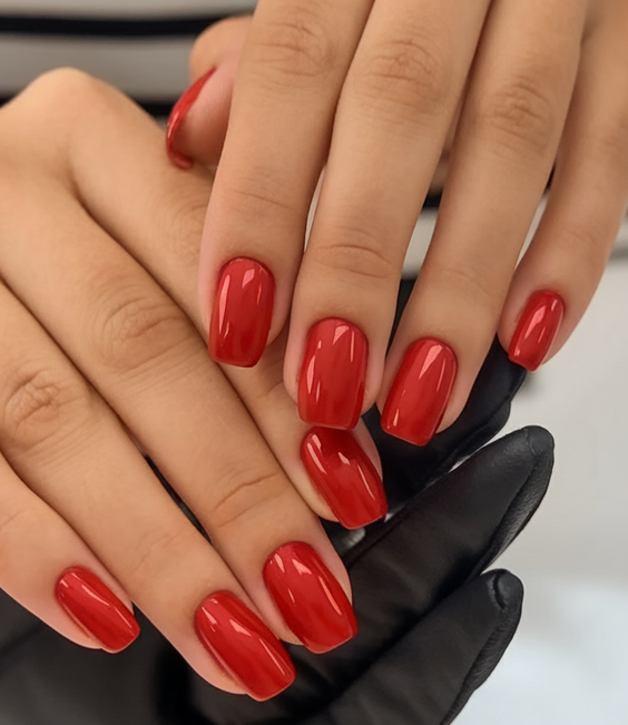 Bold and Glossy Summer Red Nail Ideas 2025 That Match Every Hair Outfit, Top, or Skirt You Wear