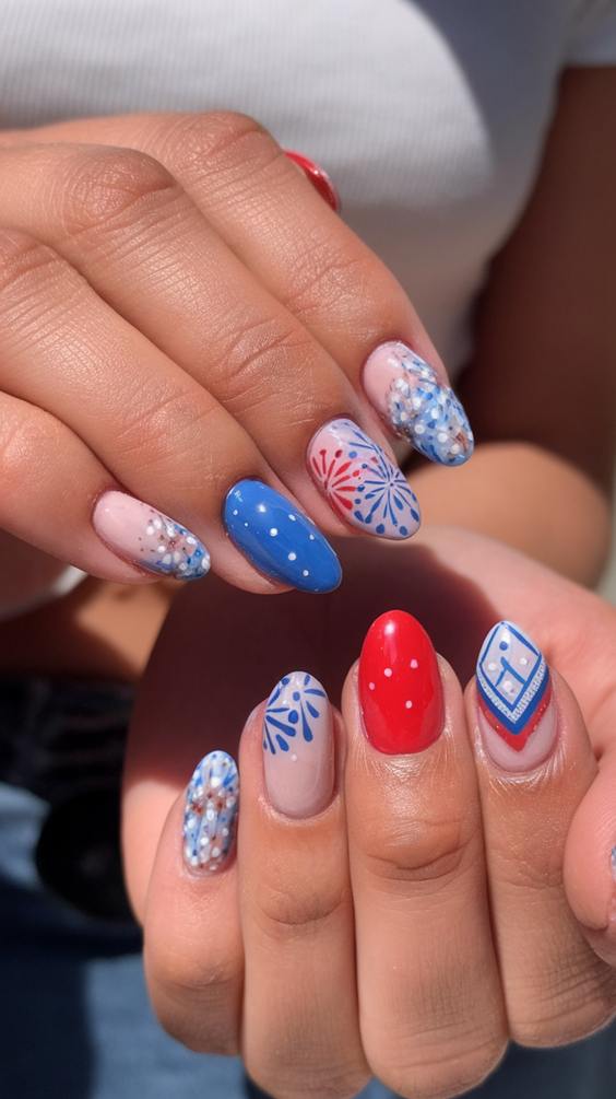 July Nails Ideas 2025: Red, White, and Blue Designs for Summer Inspiration