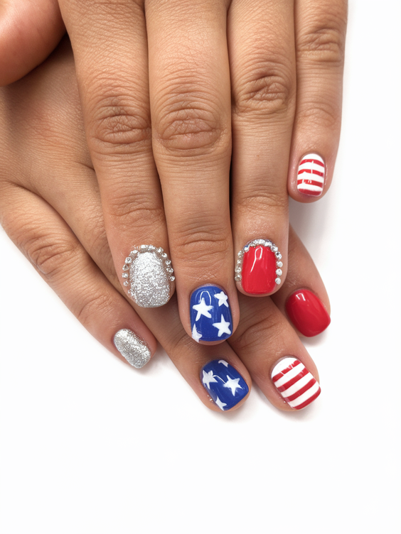 Simple 4th of July Nails Ideas 2025 for Easy Patriotic Manicures Anyone Can Do at Home