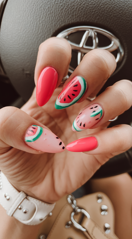 Fresh Watermelon Nails Ideas 2025 That Make Every Summer Outfit Pop with Color and Personality