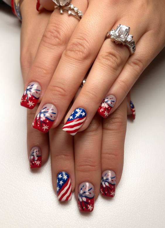 Patriotic Nails Design Ideas 2025: Red, White & Blue Trends for Summer Glamour