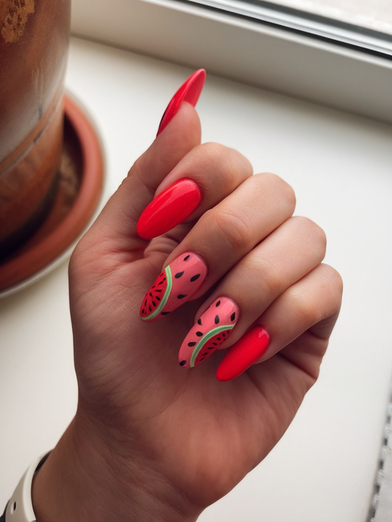 Fresh Watermelon Nails Ideas 2025 That Make Every Summer Outfit Pop with Color and Personality