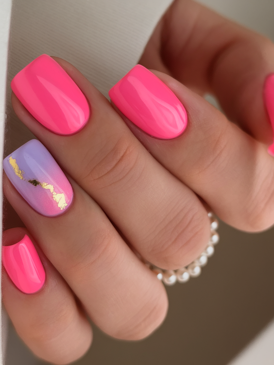 Summer Pink Nails Ideas 2025 to Match Your Skirt Outfit and Solid Gel Toenails for Vacation