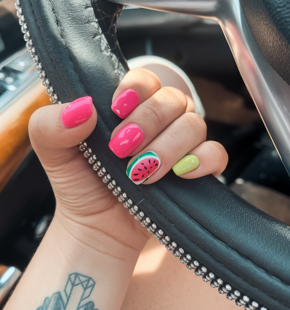 Fresh Watermelon Nails Ideas 2025 That Make Every Summer Outfit Pop with Color and Personality