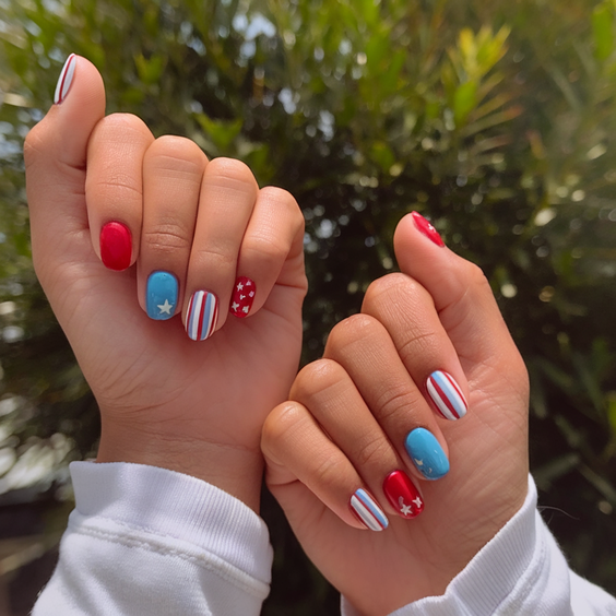 July Nails Ideas 2025: Red, White, and Blue Designs for Summer Inspiration