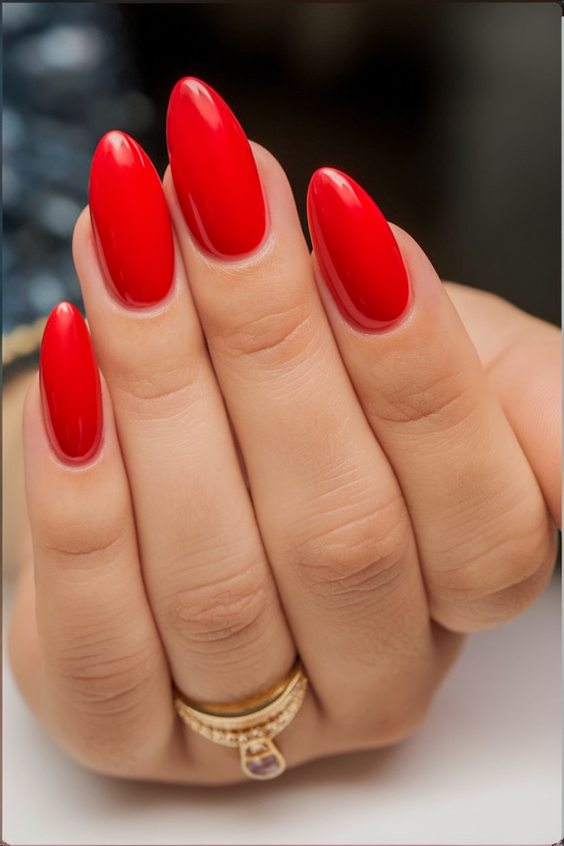 Bold and Glossy Summer Red Nail Ideas 2025 That Match Every Hair Outfit, Top, or Skirt You Wear