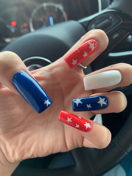 Patriotic Nails Design Ideas 2025: Red, White & Blue Trends for Summer Glamour