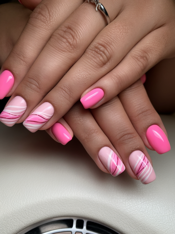 Summer Pink Nails Ideas 2025 to Match Your Skirt Outfit and Solid Gel Toenails for Vacation