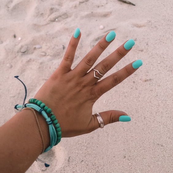 Bright Summer Blue Nails Ideas 2025 for Beach Vacations, Almond Shapes, and Simple Square Designs