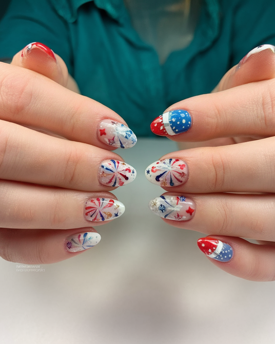 July Nails Ideas 2025: Red, White, and Blue Designs for Summer Inspiration