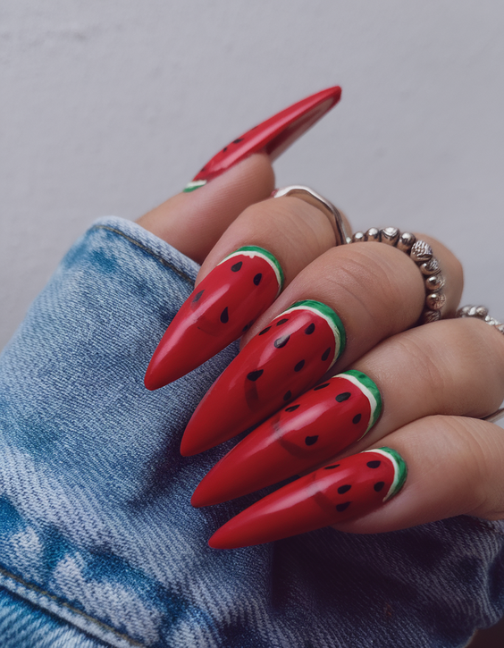 Fresh Watermelon Nails Ideas 2025 That Make Every Summer Outfit Pop with Color and Personality