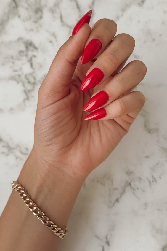 Bold and Glossy Summer Red Nail Ideas 2025 That Match Every Hair Outfit, Top, or Skirt You Wear