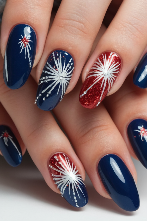 Celebrate with Sparkling Ombre Fourth of July Nails Ideas 2025 for a Festive Summer Manicure