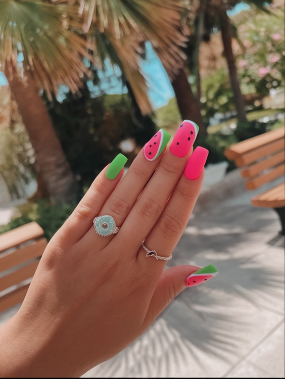 Fresh Watermelon Nails Ideas 2025 That Make Every Summer Outfit Pop with Color and Personality