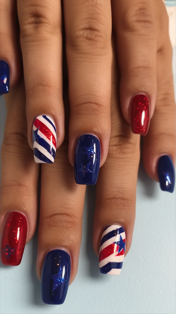 Red White Blue Nails – 4th of July 2025 Inspiration for Patriotic Manicures and Top Outfit Ideas