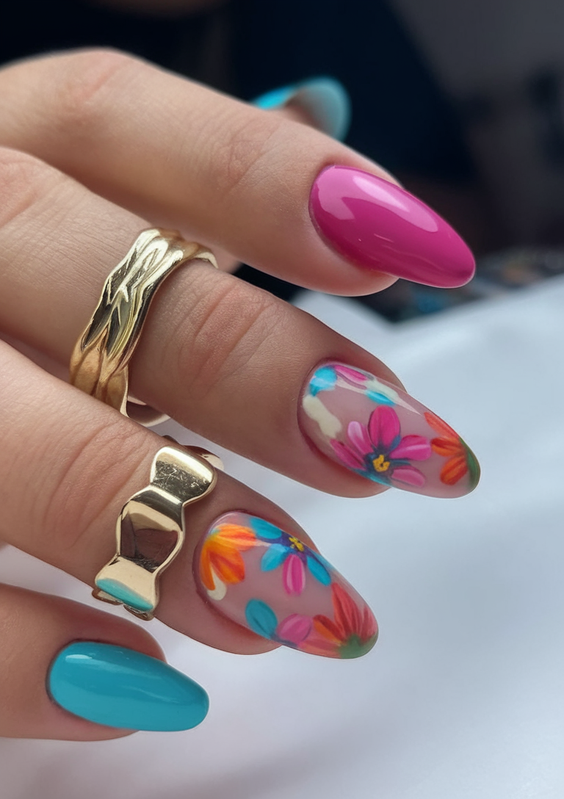 Summer Gel Nail Design Ideas 2025 with Bold Color Combos, Shapes, and Artistic Details