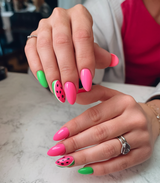 Fresh Watermelon Nails Ideas 2025 That Make Every Summer Outfit Pop with Color and Personality