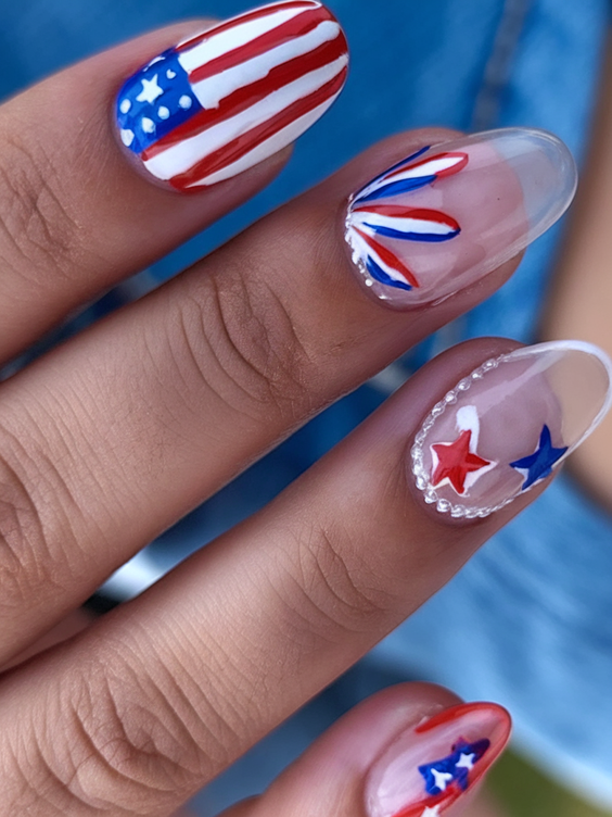 Fourth of July Nails Designs Ideas 2025: Creative Patriotic Nail Art for Summer Parties and Fireworks