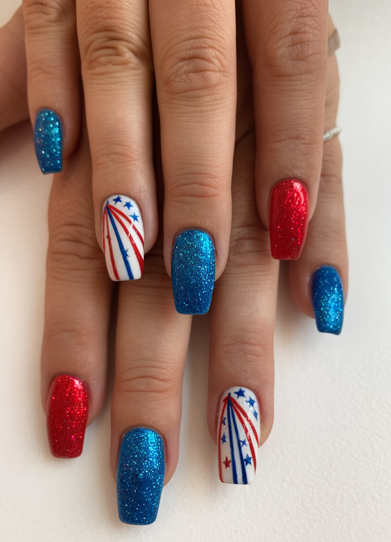 Patriotic Nails Design Ideas 2025: Red, White & Blue Trends for Summer Glamour