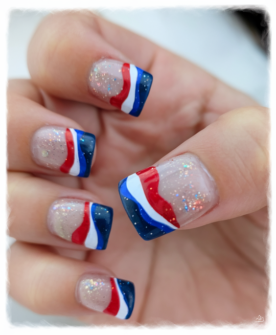 Celebrate with Sparkling Ombre Fourth of July Nails Ideas 2025 for a Festive Summer Manicure