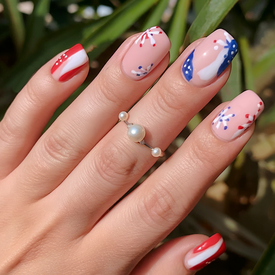 July Nails Ideas 2025: Red, White, and Blue Designs for Summer Inspiration