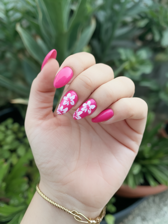 Summer Flower Nails Ideas 2025 for Every Style from Hibiscus to Pink and Orange Acrylic Looks