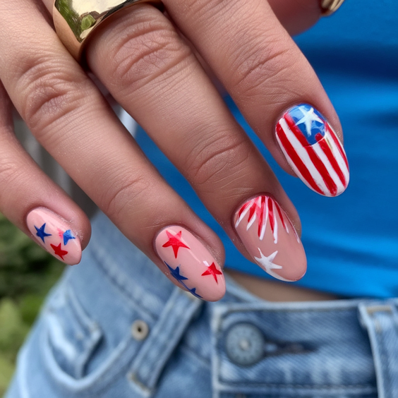 Fourth of July Nails Designs Ideas 2025: Creative Patriotic Nail Art for Summer Parties and Fireworks