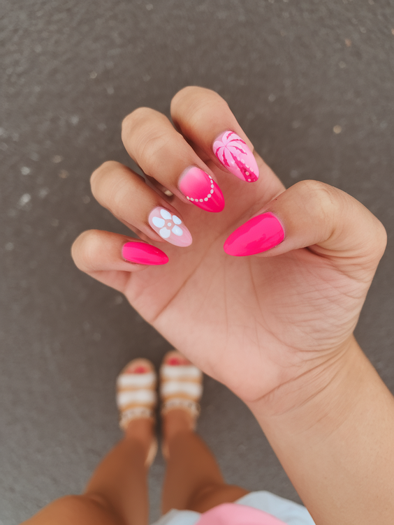 Bright Summer Nail Inspo 2025 with Bold Neon Colors and Pastel Florals for All Nail Shapes