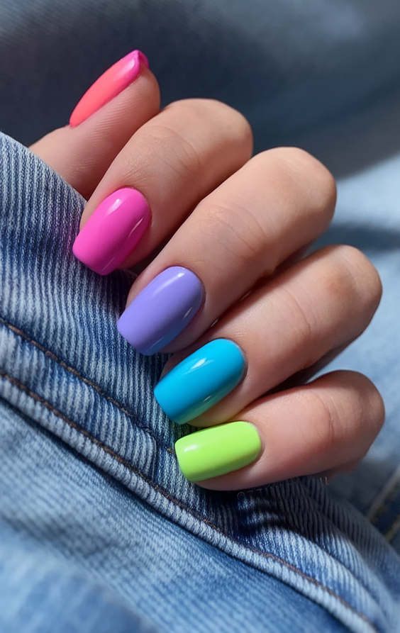 Summer Gel Nail Design Ideas 2025 with Bold Color Combos, Shapes, and Artistic Details