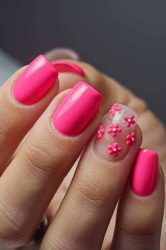 Summer Pink Nails Ideas 2025 to Match Your Skirt Outfit and Solid Gel Toenails for Vacation