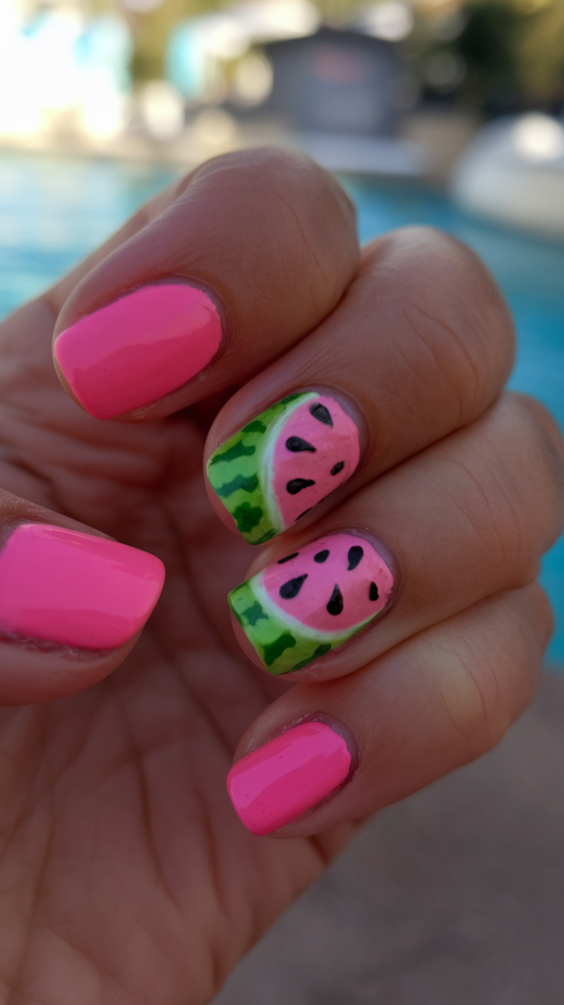 Fresh Watermelon Nails Ideas 2025 That Make Every Summer Outfit Pop with Color and Personality