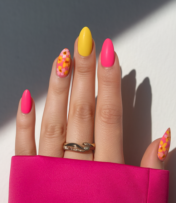 Summer Almonds Nails Ideas 2025 for Colorful Beach Vacation Looks with Classy Simple Designs