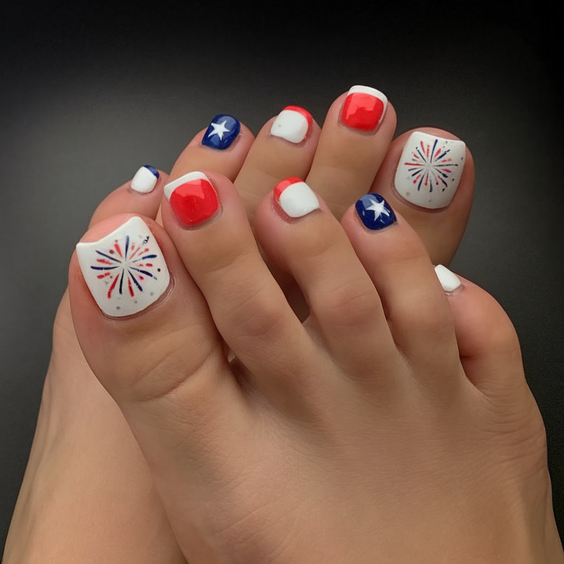 4th of July Pedicure Ideas 2025: Patriotic Designs for Your Summer Toes
