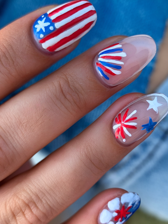 Celebrate with Sparkling Ombre Fourth of July Nails Ideas 2025 for a Festive Summer Manicure