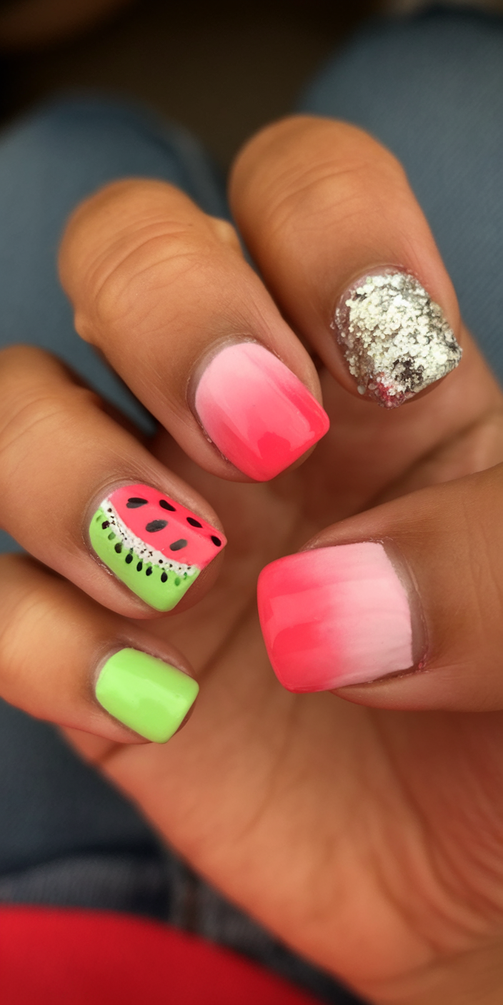 Fresh Watermelon Nails Ideas 2025 That Make Every Summer Outfit Pop with Color and Personality