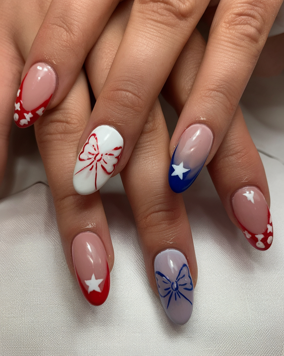 July Nails Ideas 2025: Red, White, and Blue Designs for Summer Inspiration